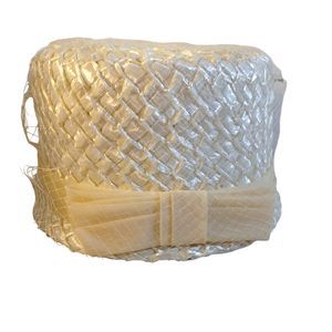 Vintage‎ Raffia White Hats With Netting Original Sears Roebuck And Company box